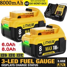 For Dewalt 18v Battery 6.0Ah DCB184 DCB183 DCB182 DCB090 DCB118 DCB115/Charger