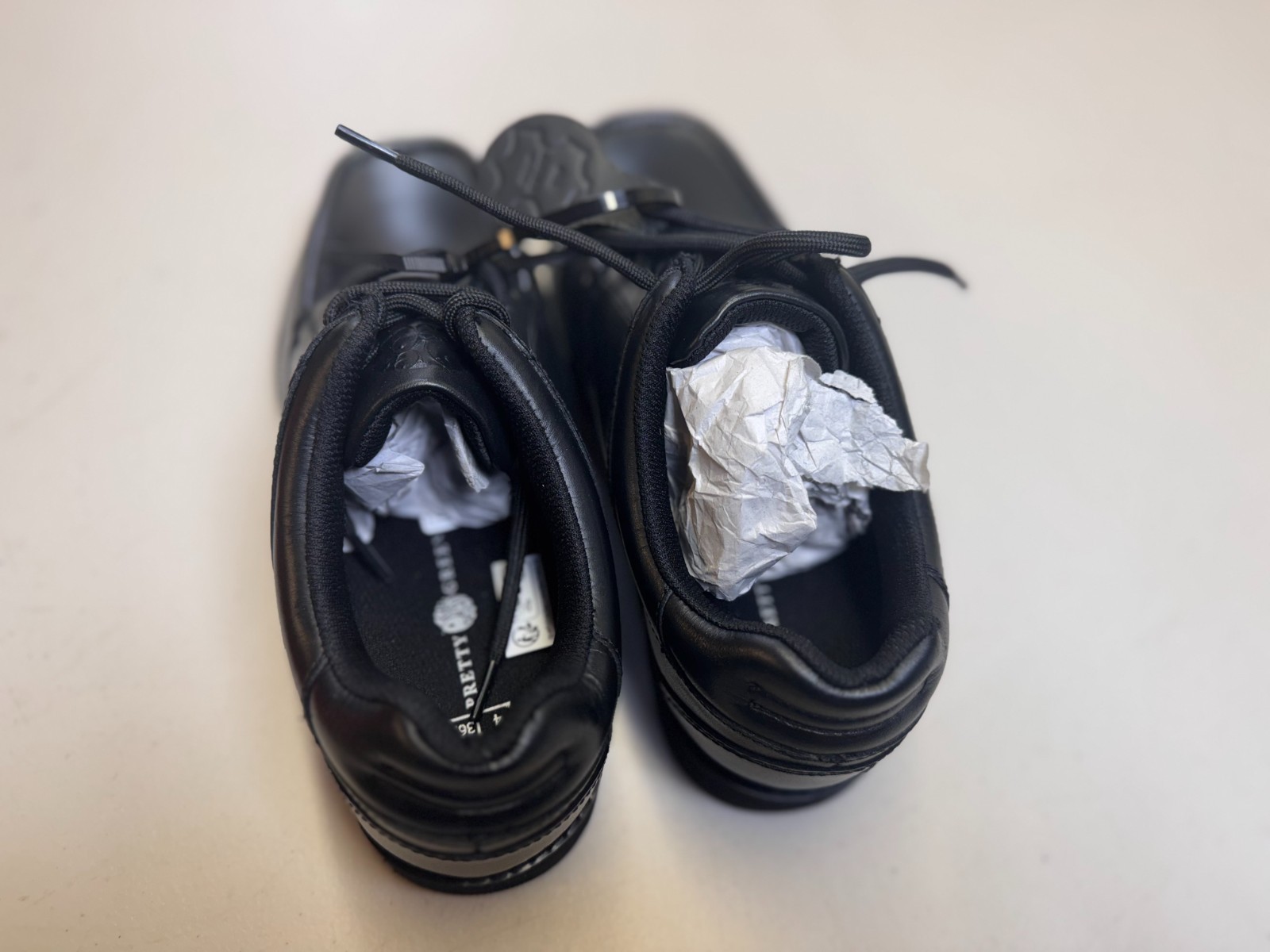 Pretty Green Black Leather Shoes UK 4 36.5 EU Lace Up Moc Toe Smart Casual image 8