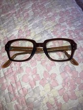 Vintage USS Military GI Issue Brown Eyeglass Frames 50-24 4 1/2-5 3/4 Retro
