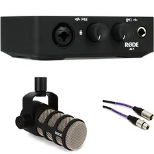 Rode PodMic Dynamic Broadcast Microphone and USB Interface Bundle