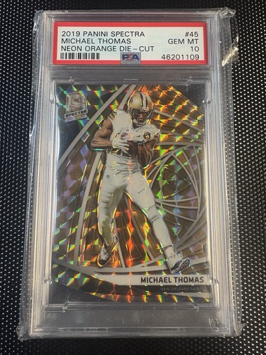 Michael Thomas 2019 Panini Spectra Neon Orange Die-Cut /10 PSA 10 Gem Mint