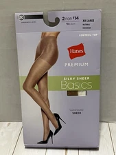 Hanes Silky Sheer Basics pantyhose XX Large Natural XXL control top