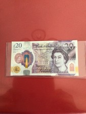 Bank of England 20 Pound Note.  Very Last of QUEEN Elizabeth. GB. NM