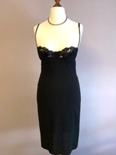 💐💕🎁Dolce&Gabbana Underwired Bra Slip Dress Silk, Black 38/ Italian 44