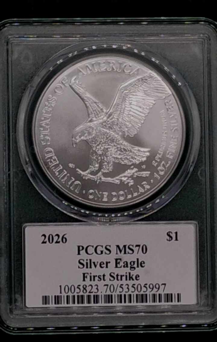 2026 $1 American Silver Eagle PCGS MS70 First Strike Thomas