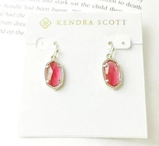 😍 Kendra Scott Red Berry Illusion Lee Drop Earrings Silver new