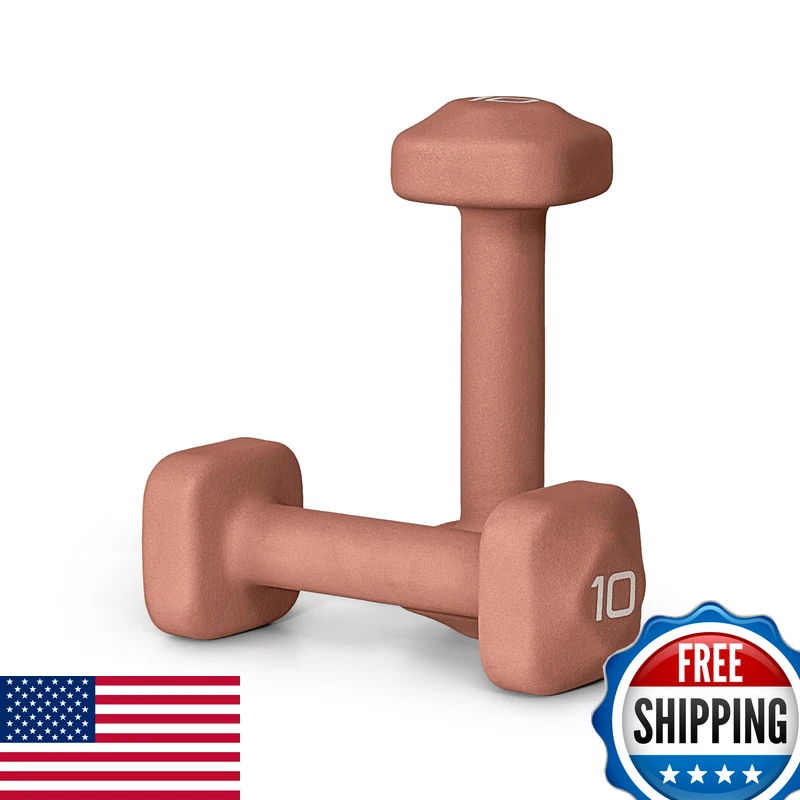 Tone Fitness 10 Lb Neoprene Dumbbell Pair For Home Workouts Non-Slip Design -