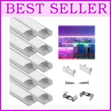 10Pack 3.3FT Silver LED Strip Diffuser Channel