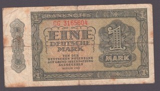 DDR 2b) — alt: Ro. 340e) DDR; 1 Mark Notenbanknote von 1948; Serie „BL"