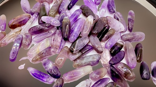 Purple Gemstone Dagger Beads 13-20mm Qty: 20