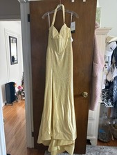 Sherri Hill 57617 Yellow Sweetheart Corset Halter Formal Dress