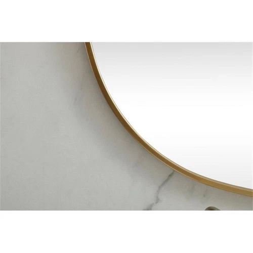 Elegant Decor Brynn 36x60" Oval Modern Metal Wall-Mounted Mirror in Brass - Picture 7 of 11