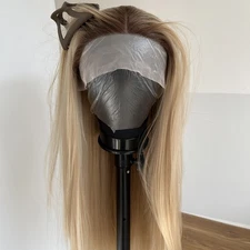 Long Straight T Lace Frontal Wigs Heat Resistant Synthetic Hair Brown Blonde