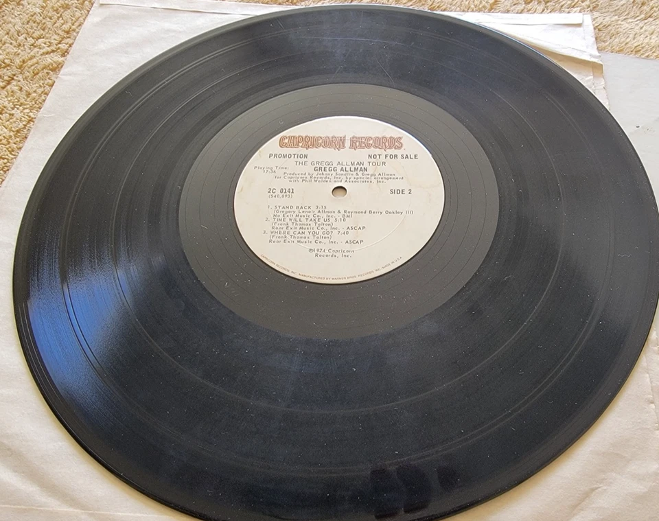 GREG ALLMAN THE GREG ALLMAN TOUR ORIGINAL 1974 2-LP SET Promo - Image 4 of 4