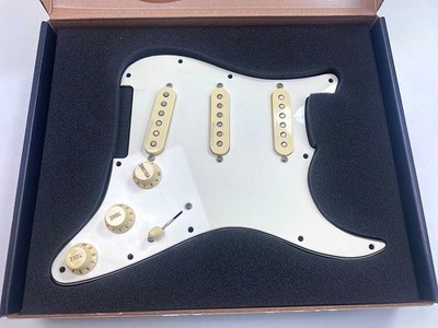 Fender Pre Wired Strat Pearl Pickguard Noiseless Pickups    SSS   great  