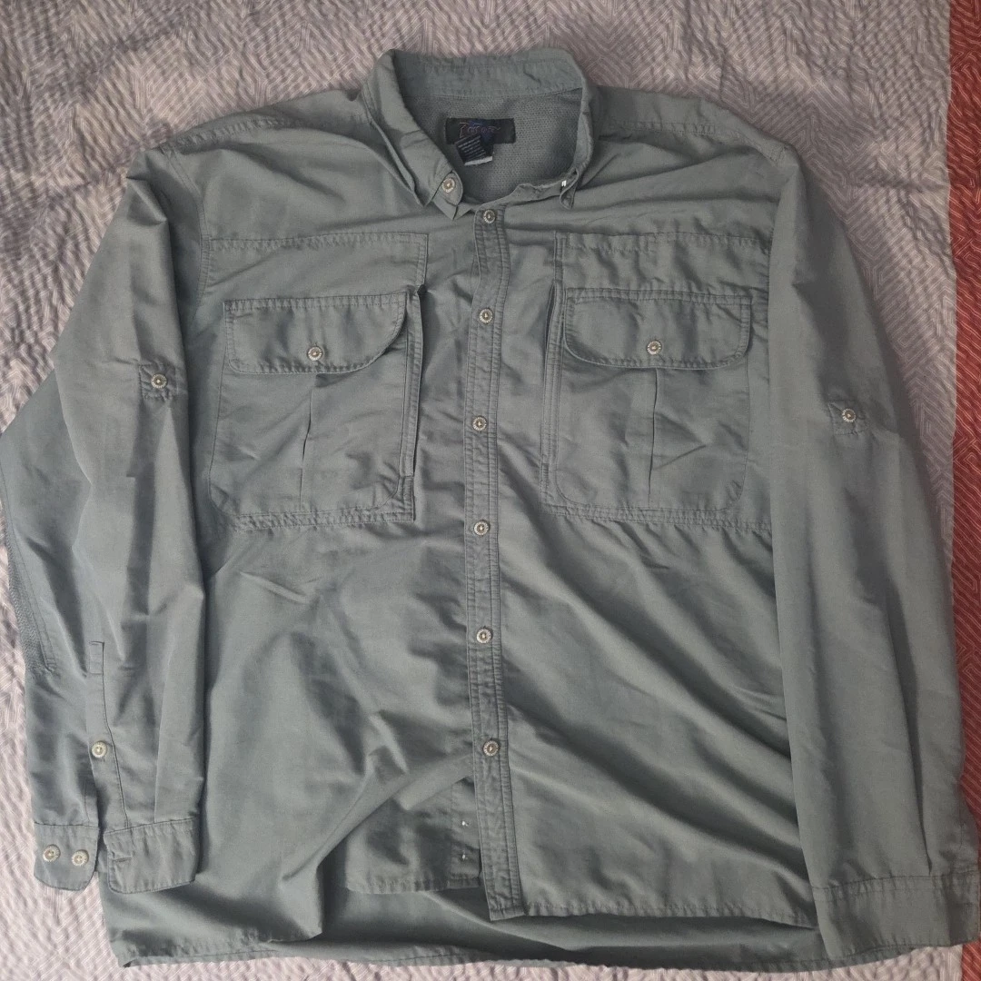 RailRiders Madison River Insect Shield Shirt Men’s 2XL Grey Hiking Fishing