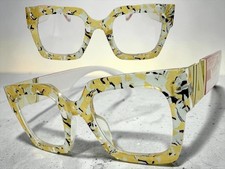 Oversized Modern Retro Clear Lens EYE GLASSES For Women Large Thick Square Frame