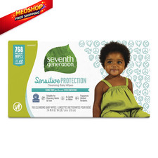 Seventh Generation Baby Wipes Sensitive 64 Count Pack of 12 , Clear