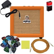 Orange Amps Crush Mini 3W Guitar Amp Combo Set with Power Adapter, Pig Hog