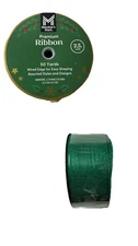 Member’s Mark 2.5 In Width Green Glitter Premium Ribbon 50 Yards Wired Edge