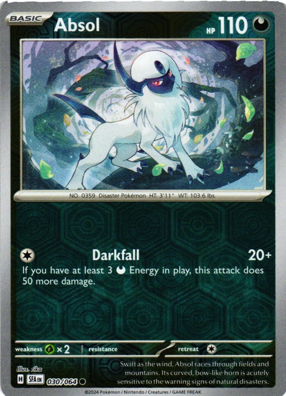 Absol Reverse Holo 030/064 SV: Shrouded Fable NM