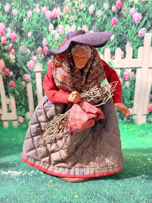 Adopt Me: International 12  Clay and Wire Old Woman Gatherer Doll Figure
