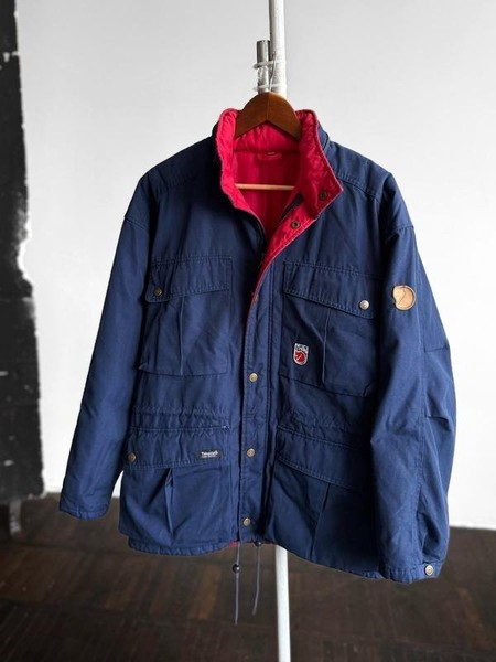 Men Fjällräven Jacket Navy Cotton 38