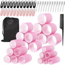 60 Pcs Hair Rollers for Women, 1 Count Pack of 60 , Pink