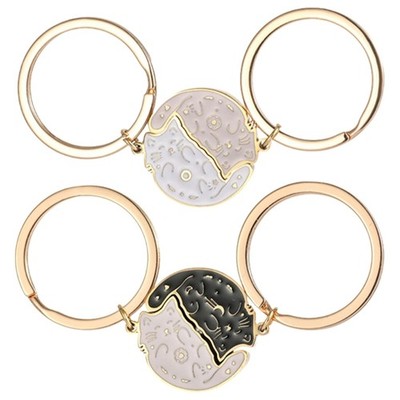 Unique Cat Lover Keyring Stainless Steel Accessory for Wedding Decoration