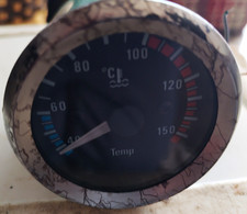 VDO 52mm (2-inch) Analogue Water Temperature Gauge 12V (-Ve Earth) Black