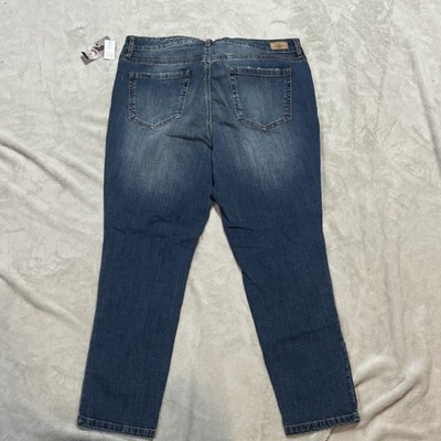 Sofia Jeans by Sofia Vergara Womens Mid Rise Blue Distressed Denim Jeans 12 36in