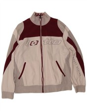 LOTTO Womens Graphic Tracksuit Top Jacket UK 18 XL White Colourblock AR14