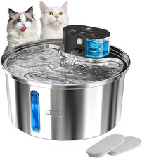 Wireless Cat Water Fountain Stainless Steel - 3.2L/108Oz, Pet Water Fountain Bat