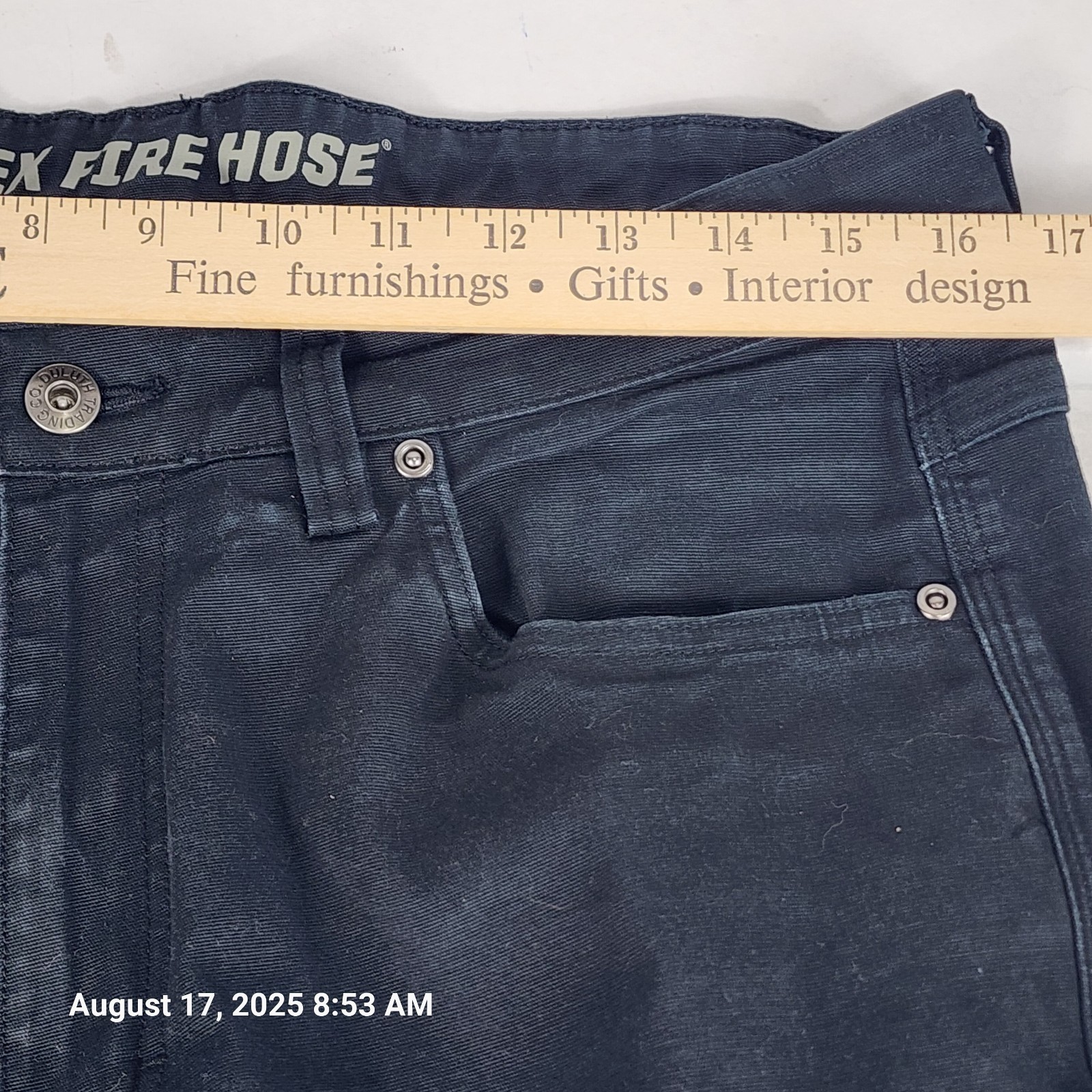 Duluth Trading Flex Fire Hose Jeans Men's 34x30 Black Workwear Denim Stretch