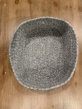 Woven Cotton Rope Storage Basket, Cube Changing 14.5"L x 11"W x 5"H, grey