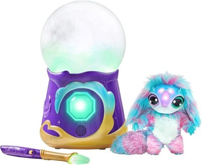 Magic Mixies Magische Nebel Kristallkugel mit interaktivem 8 Zoll blauem Plüschtier