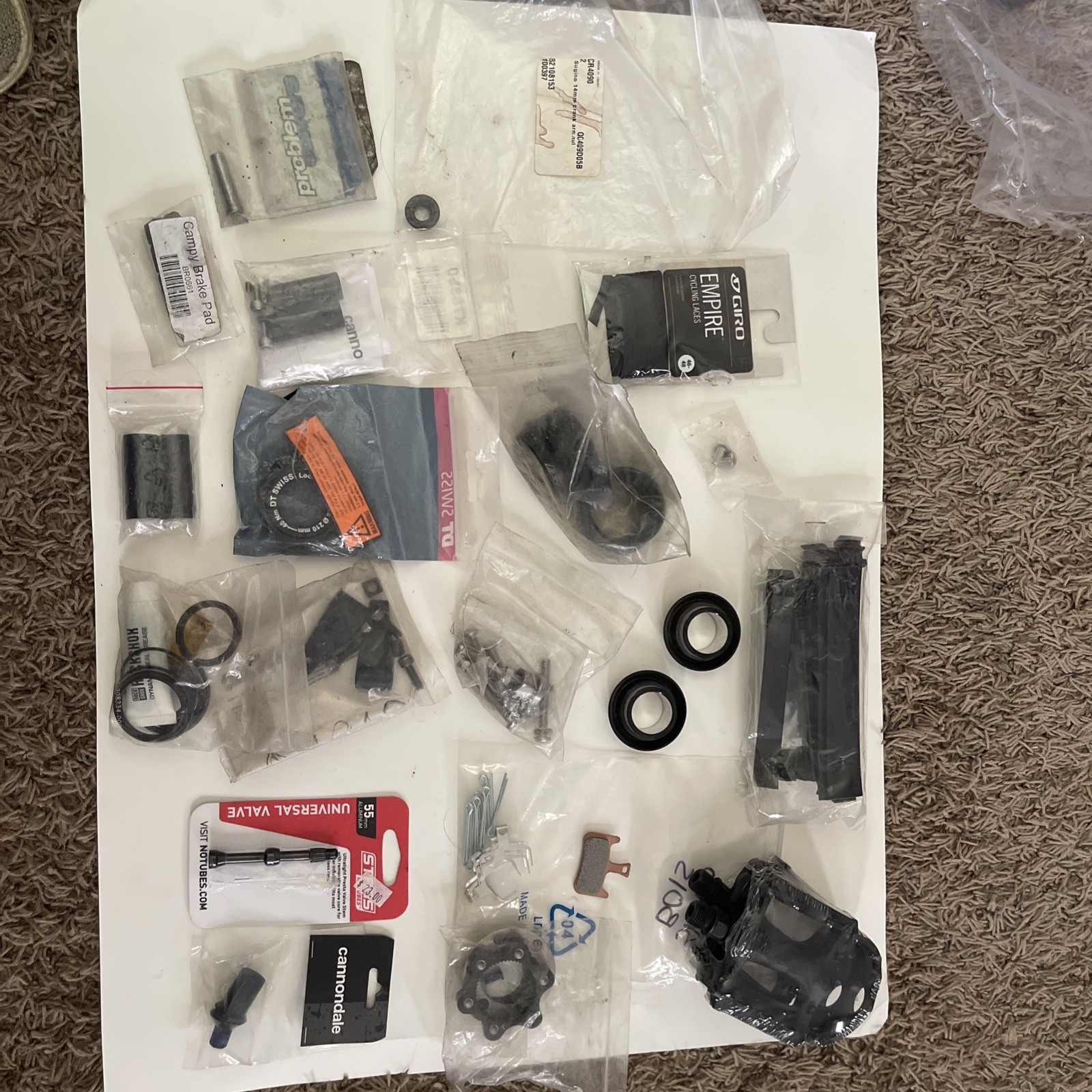 Lot of different bike parts some used some new package deal for everything 