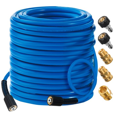 #ad Pressure Washer Hose 100 FT 22x3 3600 PSI Kink Resistant Blue Hourleey Flexible $89.99