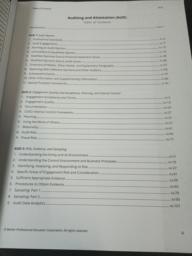 Becker CPA Exam Review - Auditing And Attestation V1.0 Minimal Marks PB - Picture 8 of 8