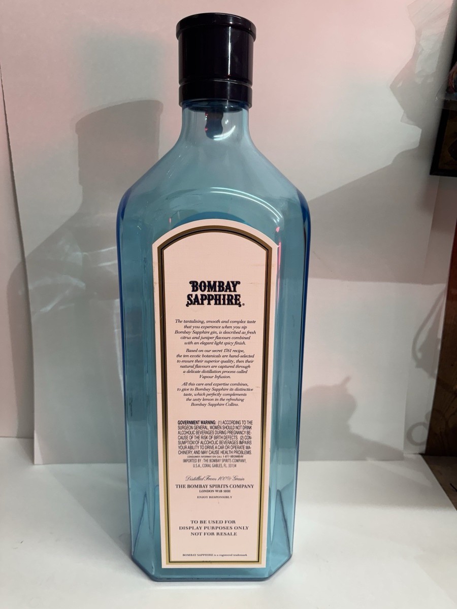 Giant Bombay Sapphire Dry Gin Store Display Liquor Plastic Clear