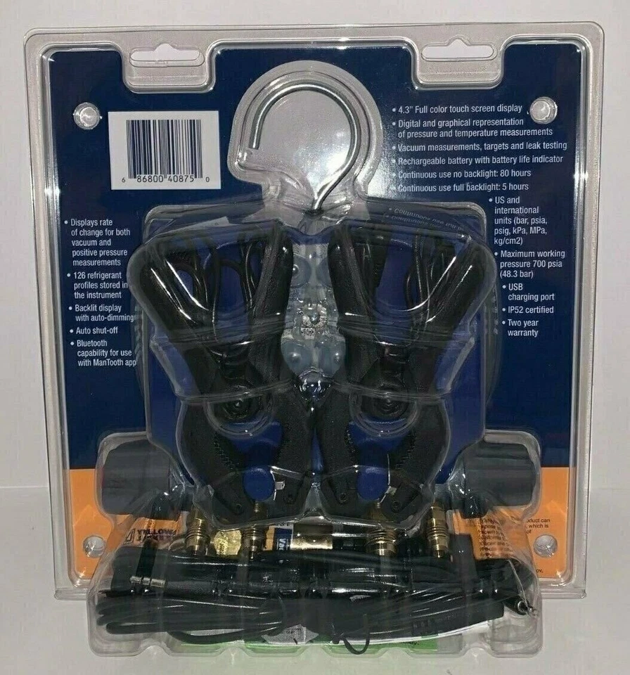 Yellow Jacket P51-870 Titan Digital Manifold 40875 w/ 5/16 Compact Valve Hoses - Image 4 of 4