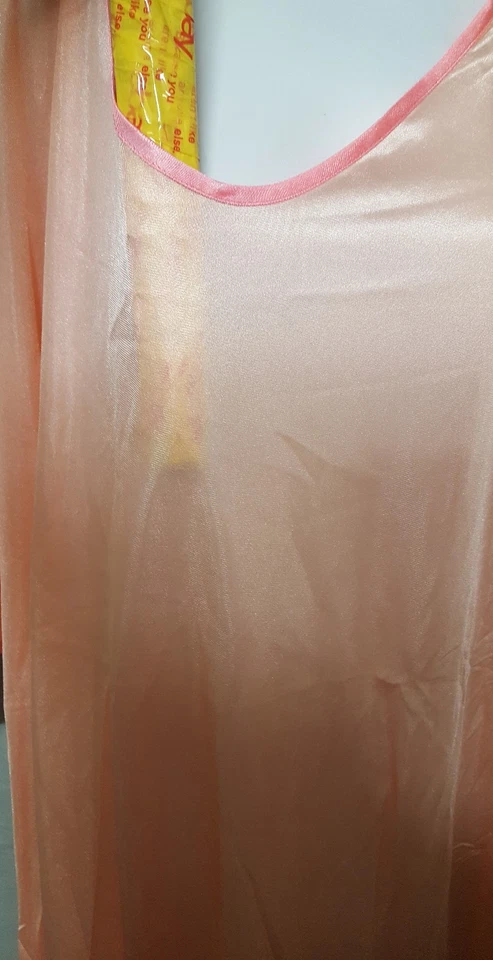 CAMISÓN ROSA MELOCOTÓN HASTA EL TOBILLO Manga Corta SEXY TALLA GRANDE 6X 80" BUSTO Foto 3 de 4