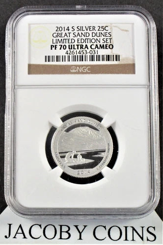 2014 S Great Sand Dunes Quarter - Limited Edition Silver Proof Set - NGC PF70