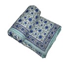 Hand Block Print Floral Kantha Quilt, Handmade Blanket Throw Jaipuri Rajai AU