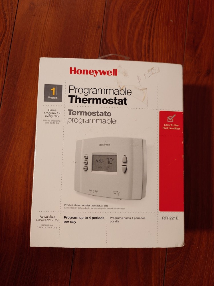 HONEYWELL PROGRAMMABLE THERMOSTAT RTH-221B WHITE HONEYWELL PROGRAMMABLE THERMOSTAT RTH-221B WHITE