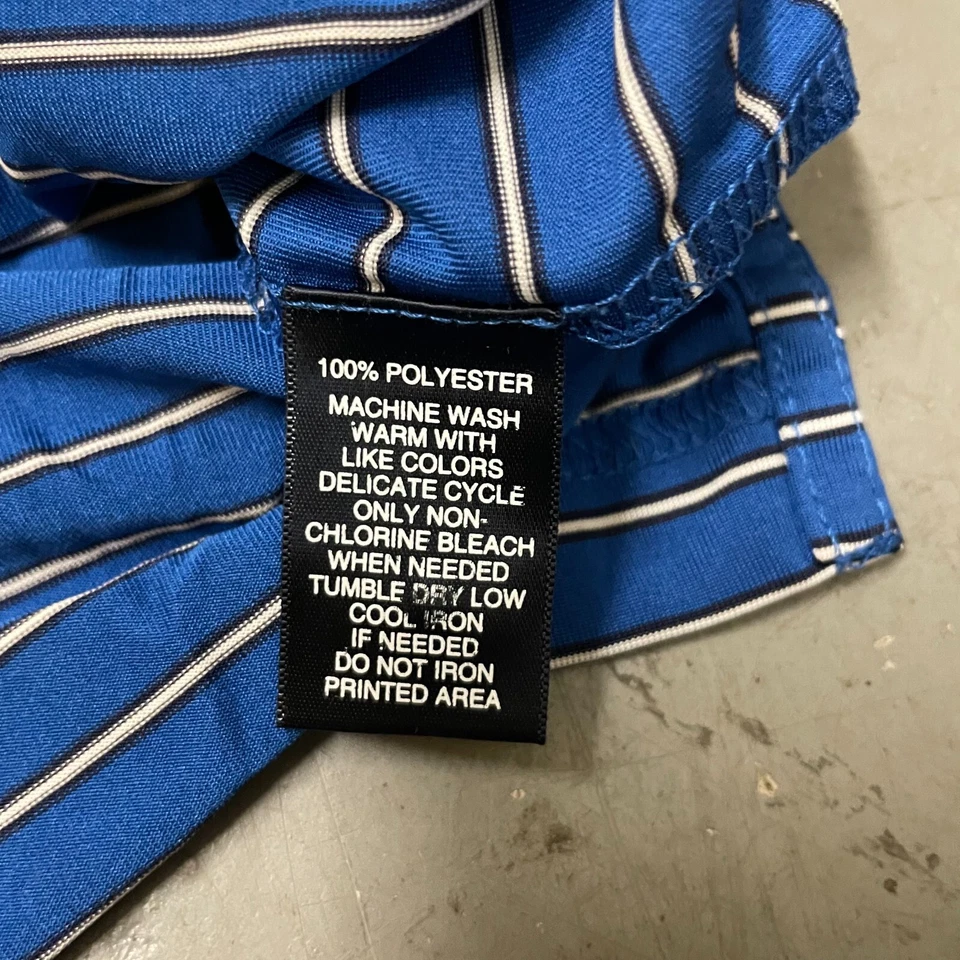 Camiseta polo de golf Roundtree & York azul a rayas XL manga corta Foto 3 de 4