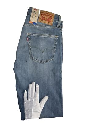 Levis 502 Jeans Men Size 34x32 Button Fly Taper Stretch Denim Blue Casual NWT