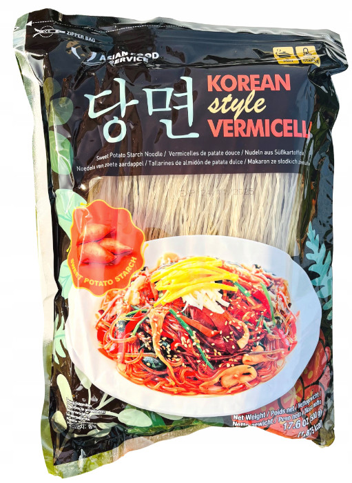 HOSAKU Korean Style Vermicelli Glass Noodles Japchae  for Stir Frying 500g