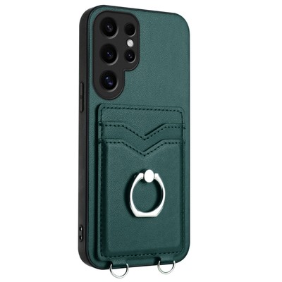 For Samsung Galaxy S24Ultra S23 FE S22 S21 S20 Wallet Card Ring Stand Hard Case