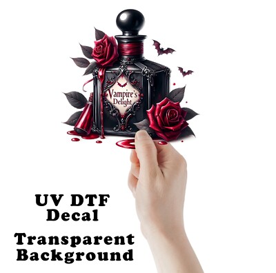 Vampire's Delight Potion Bottle Halloween UV DTF Transparent Sticker / Decal